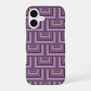 Mauve stripes square scales pattern iPhone 16 case