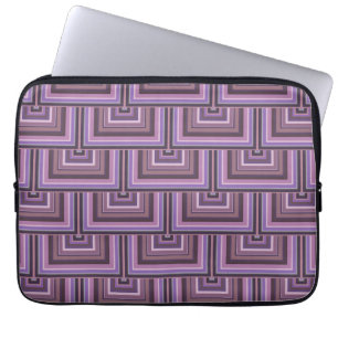 Mauve stripes square scales pattern laptop sleeve