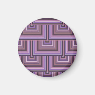 Mauve stripes square scales pattern magnet
