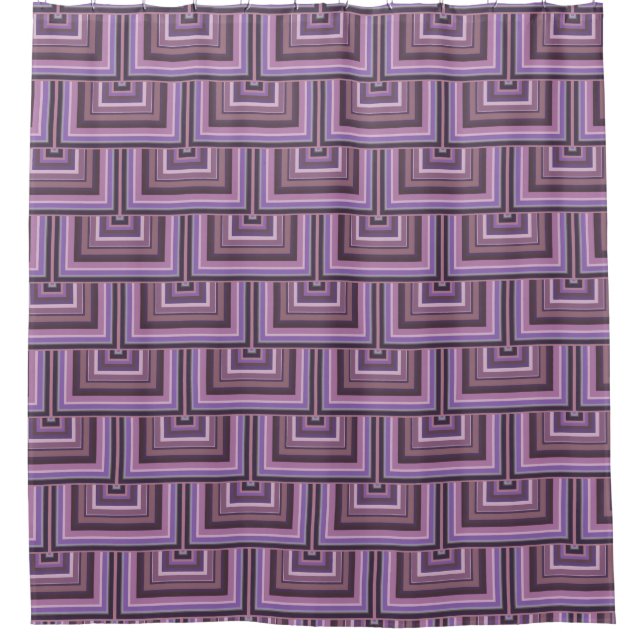 Mauve stripes square scales pattern shower curtain (Front)