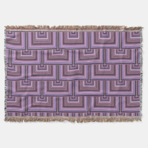 Mauve stripes square scales pattern throw blanket