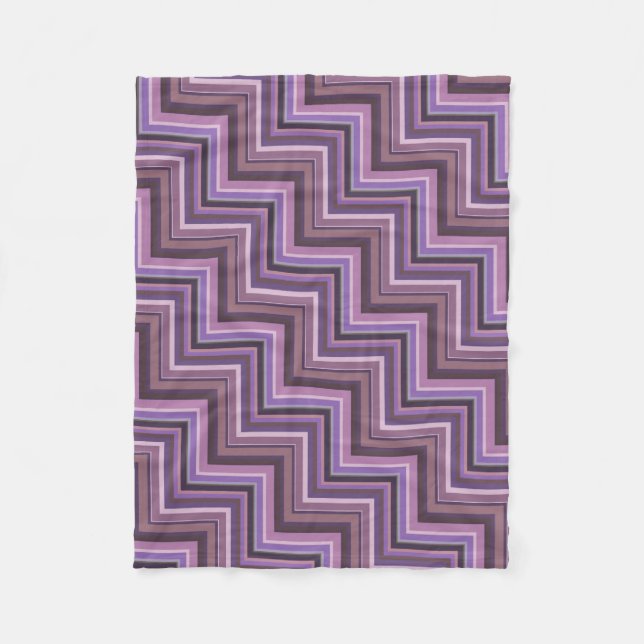 Mauve stripes stairs pattern fleece blanket (Front)