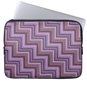 Mauve stripes stairs pattern laptop sleeve