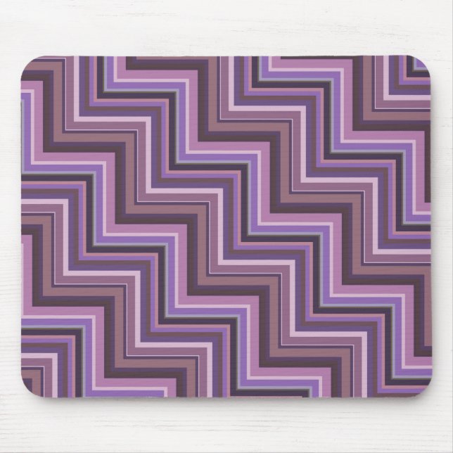 Mauve stripes stairs pattern mouse mat (Front)