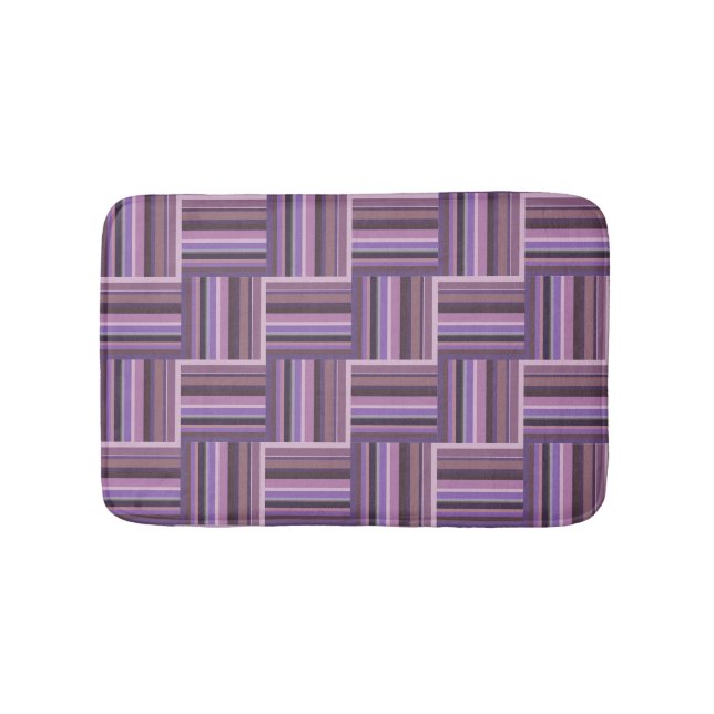 Mauve stripes weave pattern bath mat (Front)