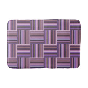 Mauve stripes weave pattern bath mat