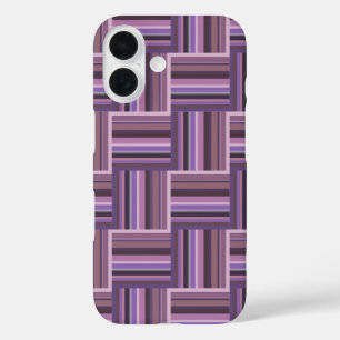 Mauve stripes weave pattern iPhone 16 case