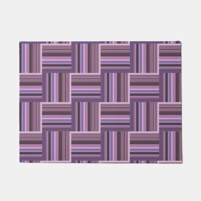 Mauve stripes weave pattern doormat (Front)