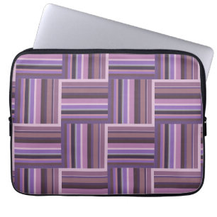 Mauve stripes weave pattern laptop sleeve