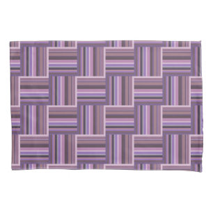 Mauve stripes weave pattern pillowcase