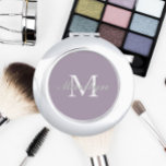 Mauve Stylised Wedding Bridesmaid Monogram Compact Mirror<br><div class="desc">A personalised compact mirror for your wedding bridesmaid or maid or honour that has her initial and name stylised on a trendy,  mauve colour background. Edit to replace initial and name. Select your compact mirror style. Customise further to change font styles and sizes if desired.</div>
