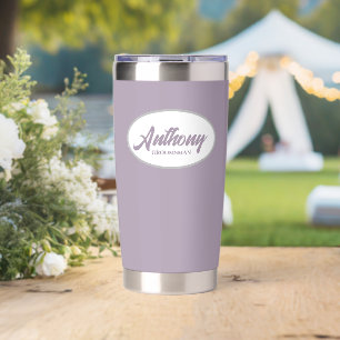 Mauve Stylised Wedding Groomsman Insulated Tumbler