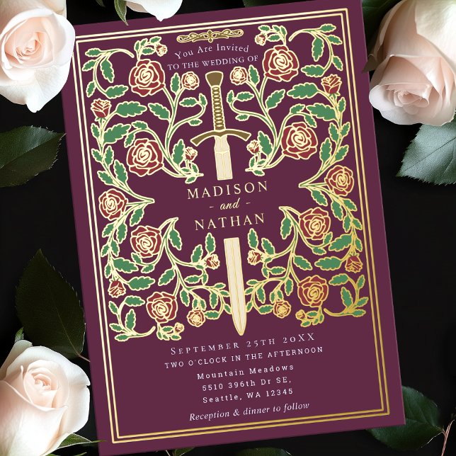 Mauve Sword Floral Mediaeval Fantasy Wedding  (Creator Uploaded)