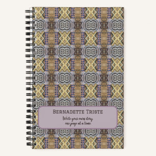 Mauve Tan Brown Geometric Seamless Pattern Notebook