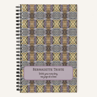 Mauve Tan Brown Geometric Seamless Pattern Notebook