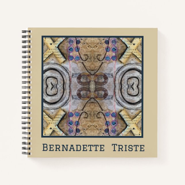 Mauve Tan Brown Geometric Seamless Pattern Notebook (Front)