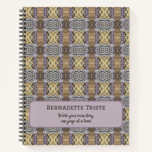Mauve Tan Brown Geometric Seamless Pattern Notebook