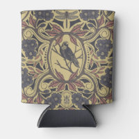 Mauve, Tan & Grey Crow & Dragonfly Floral