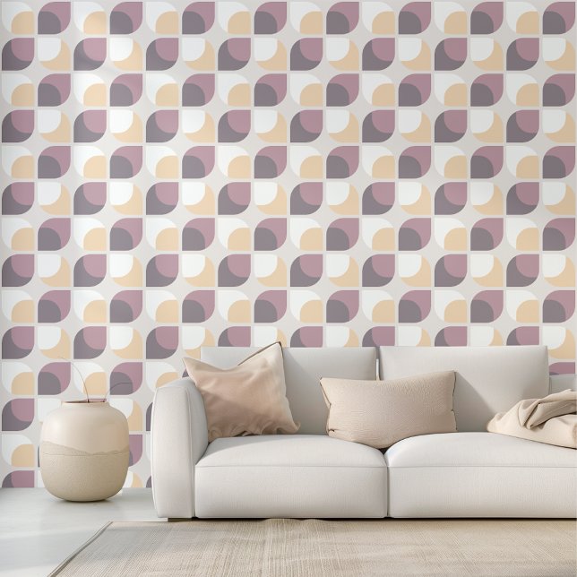 Mauve Taupe Beige Grey Purple Ivory Midcentury Art Wallpaper (Creator Uploaded)