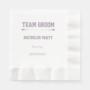 Mauve Team Groom Bachelor Party Napkin