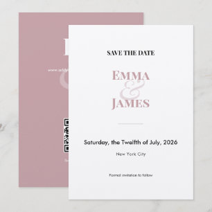 Mauve Two-Tone Ampersand Wedding Save the Date