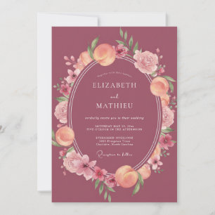 Mauve Verdant Orchard Harvest Wedding Invitation
