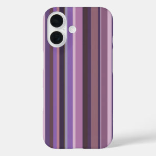 Mauve vertical stripes iPhone 16 case