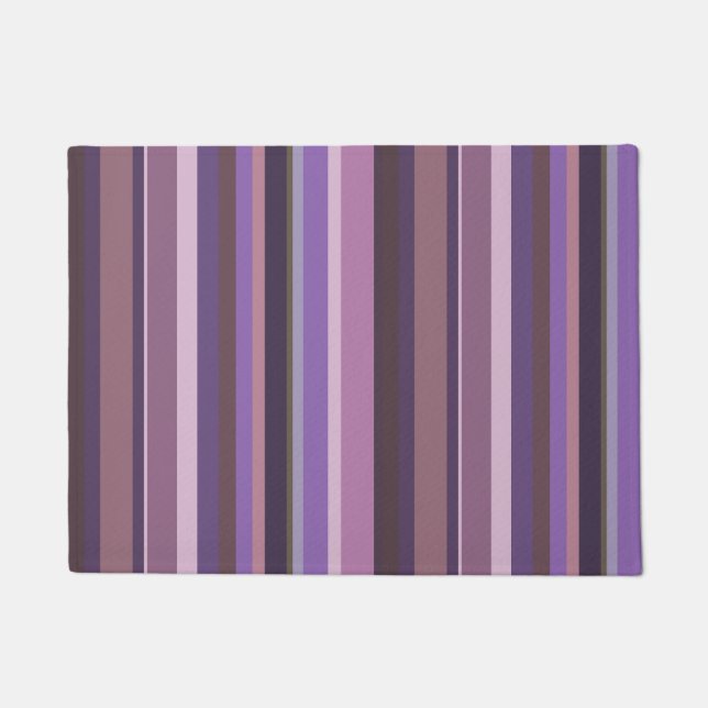 Mauve vertical stripes doormat (Front)