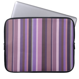 Mauve vertical stripes laptop sleeve