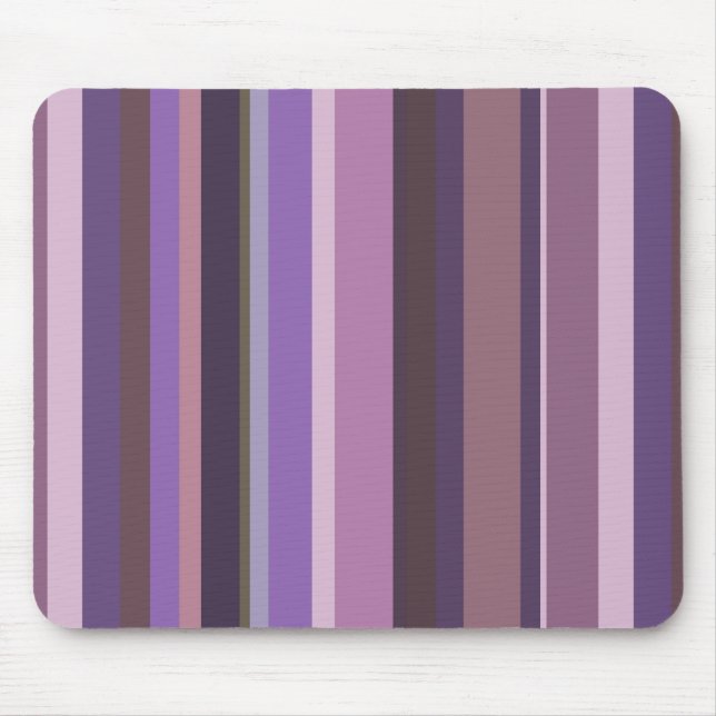 Mauve vertical stripes mouse mat (Front)
