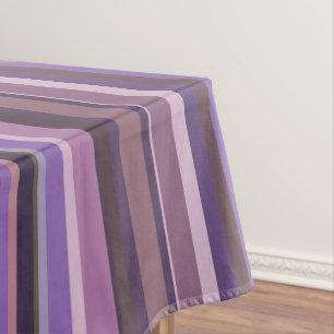 Mauve vertical stripes tablecloth