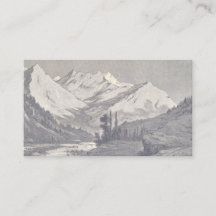 Mauve Vintage Mountain Custom Business Card v1