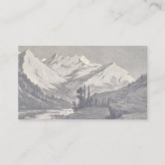 Mauve Vintage Mountain Custom Business Card v1