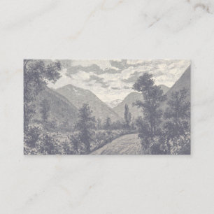 Mauve Vintage Mountain Custom Business Card v2