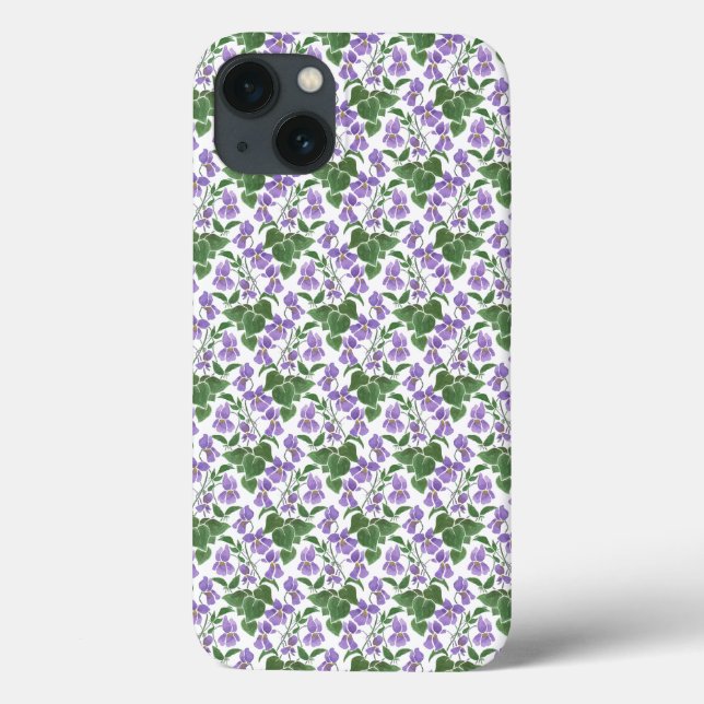 Mauve Violets on White iPad Mini Case-Mate Case (Back)
