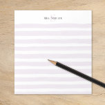 Mauve Watercolor Stripes Teacher Name Monogram Notepad<br><div class="desc">Personalised notepad with a custom monogram initial and name header over a light pink watercolor stripe background. Perfect for teacher gifts or personal stationery for your home office! Use the design tools to change the text fonts and colours or further customise your design.</div>