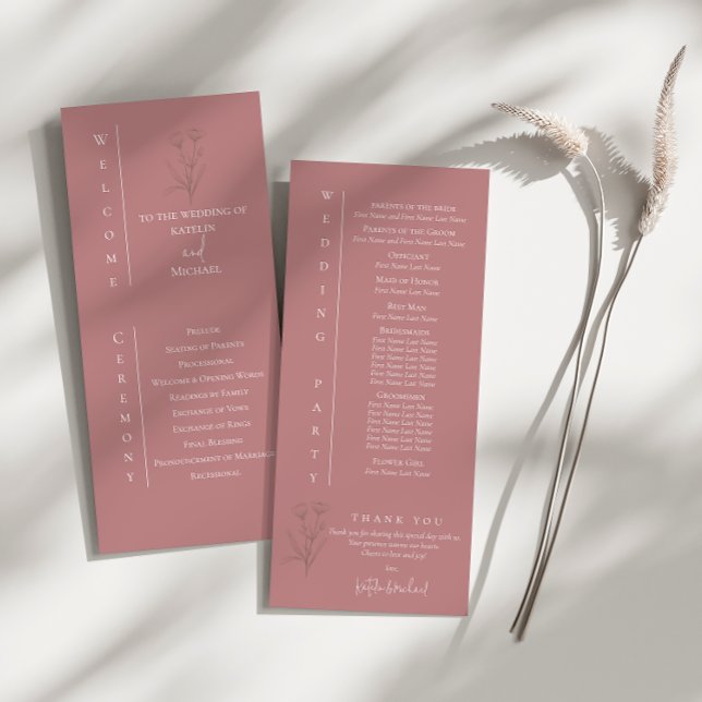Mauve Wedding Ceremony Program (Creator Uploaded)