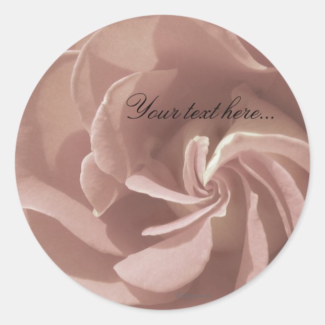 Mauve Wedding Flowers Stickers/ Envelope Seals (Front)