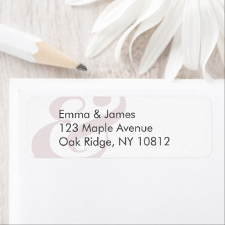 Mauve Wedding Return Address Label | Centred