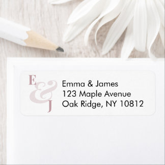 Mauve Wedding Return Address Label | Left