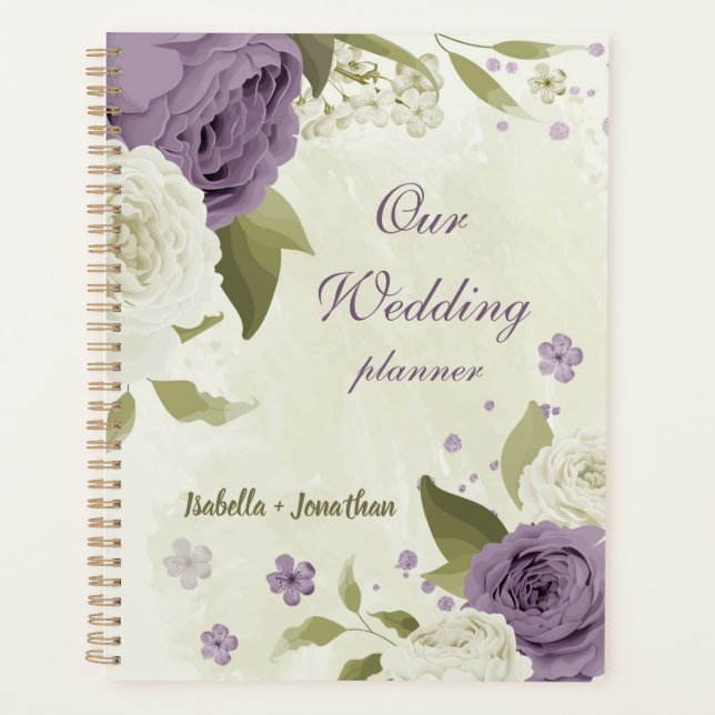mauve white flowers greenery wedding planner (Front)