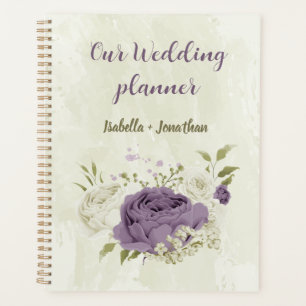 mauve white flowers greenery wedding planner