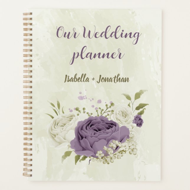 mauve white flowers greenery wedding planner (Front)