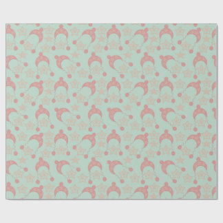 mauve winter hat wrapping paper