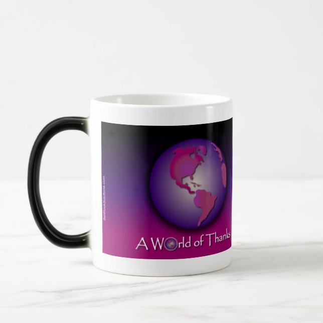 Mauve World of Thanks Mug (Left)