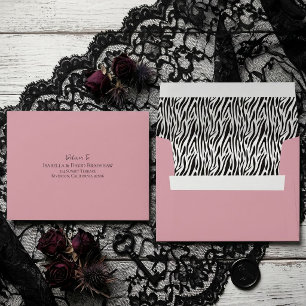Mauve Zebra Print Sender and Return Address Envelope