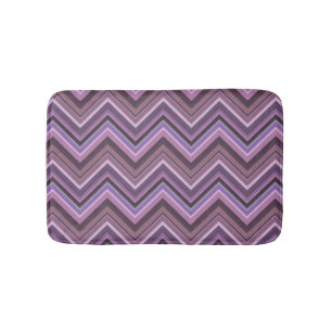 Mauve zigzag stripes bath mat