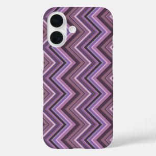 Mauve zigzag stripes iPhone 16 case