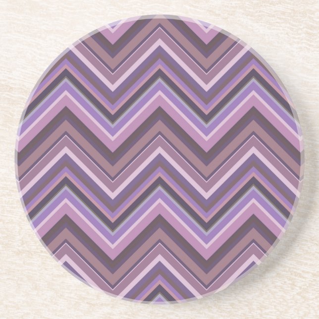 Mauve zigzag stripes coaster (Front)
