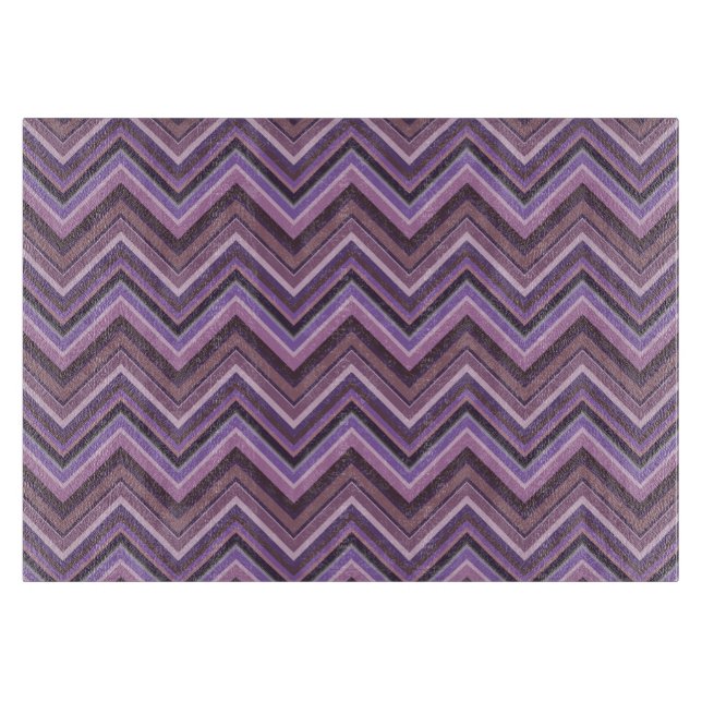 Mauve zigzag stripes cutting board (Front)